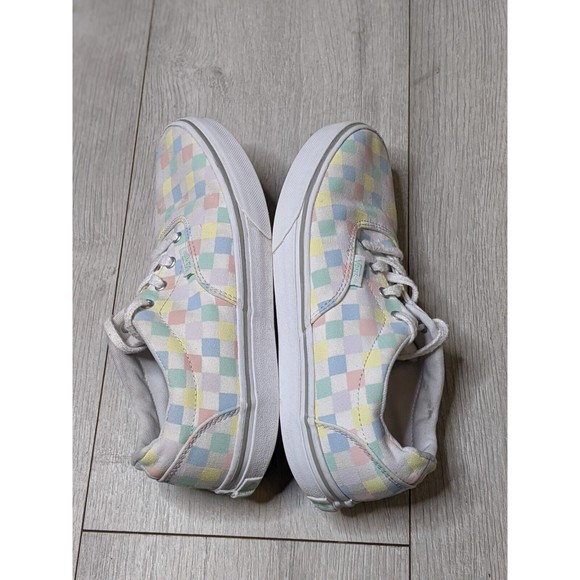 VANS US Missy Old Skool Pastel Rainbow Checkerboard Skate Shoes  4.0 - Picture 8 of 12